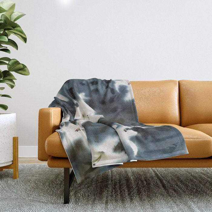 Midnight Lilies Throw Blanket Gallery Image 1