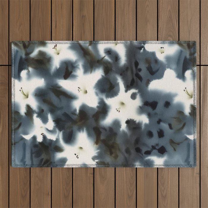 Midnight Lilies Outdoor Rug Gallery Image 1
