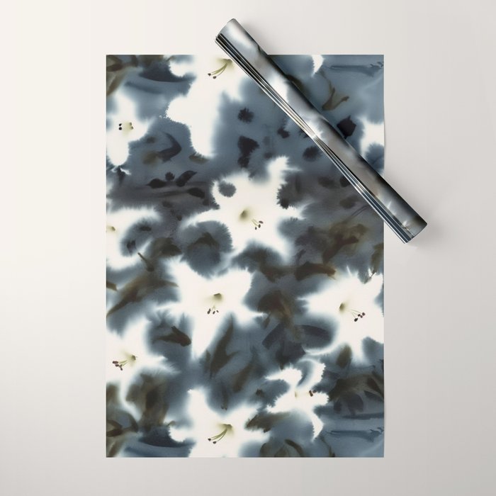 Midnight Lilies Wrapping Paper Gallery Image 1