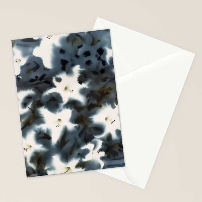 Midnight Lilies Stationery Card Gallery Image 2