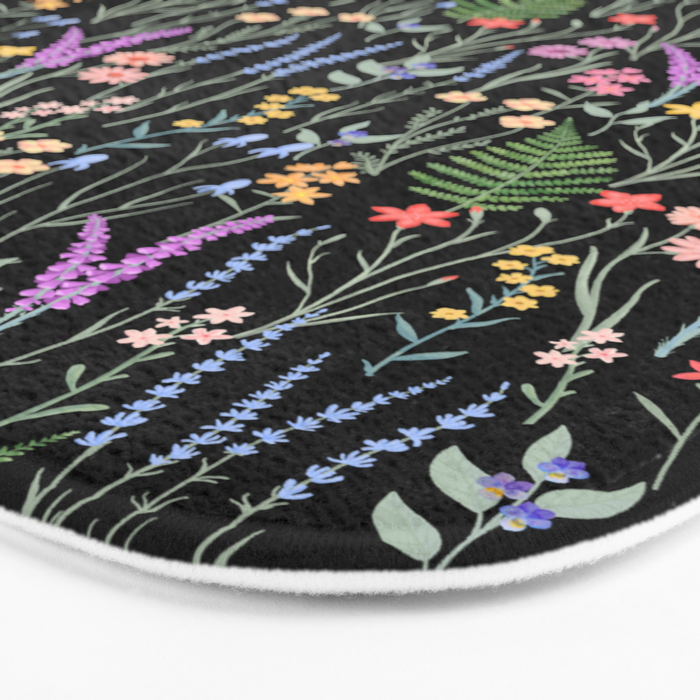 The meadows colorful floral pattern Bath Mat Gallery Image 3