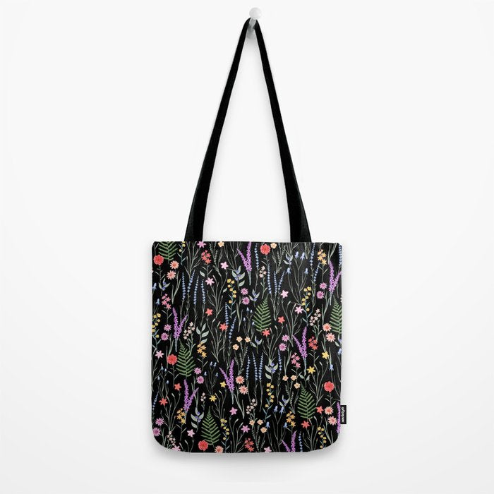 The meadows colorful floral pattern Tote Bag Gallery Image 2
