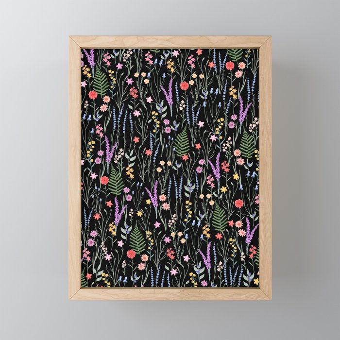 The meadows colorful floral pattern Mini Art Print Gallery Image 1