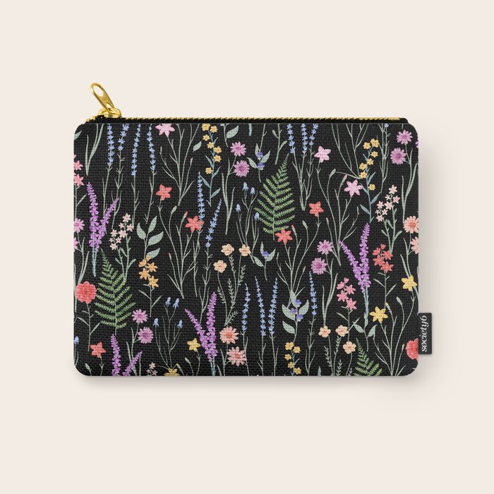The meadows colorful floral pattern Carry All Pouch Gallery Image 1