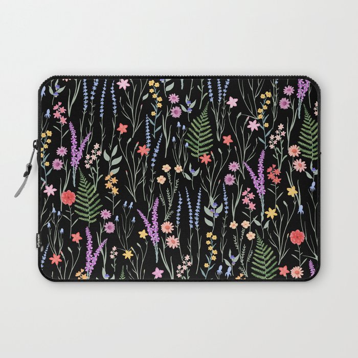 The meadows colorful floral pattern Laptop Sleeve Gallery Image 1