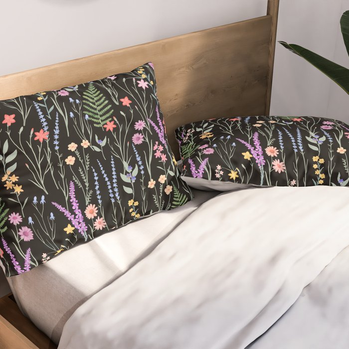 The meadows colorful floral pattern Pillow Sham Gallery Image 2