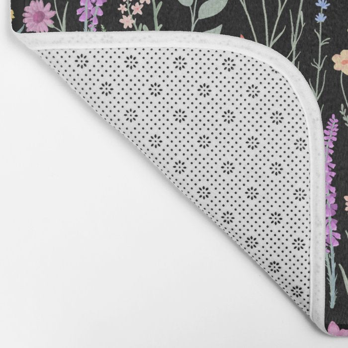 The meadows colorful floral pattern Bath Mat Gallery Image 2