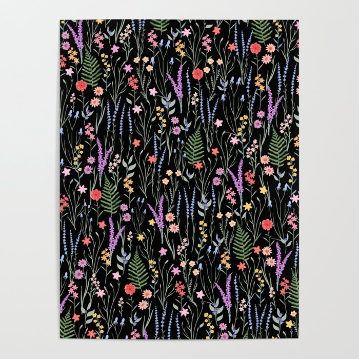 The meadows colorful floral pattern Poster Gallery Image 4