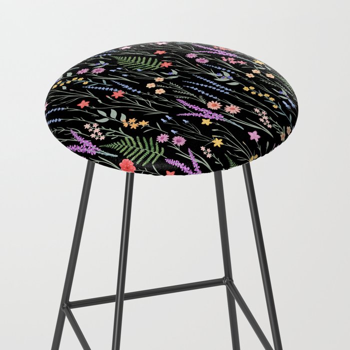 The meadows colorful floral pattern Stool Gallery Image 2