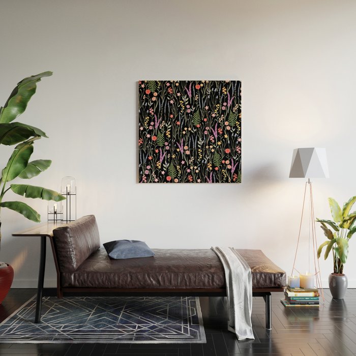 The meadows colorful floral pattern Wood Wall Art Gallery Image 2