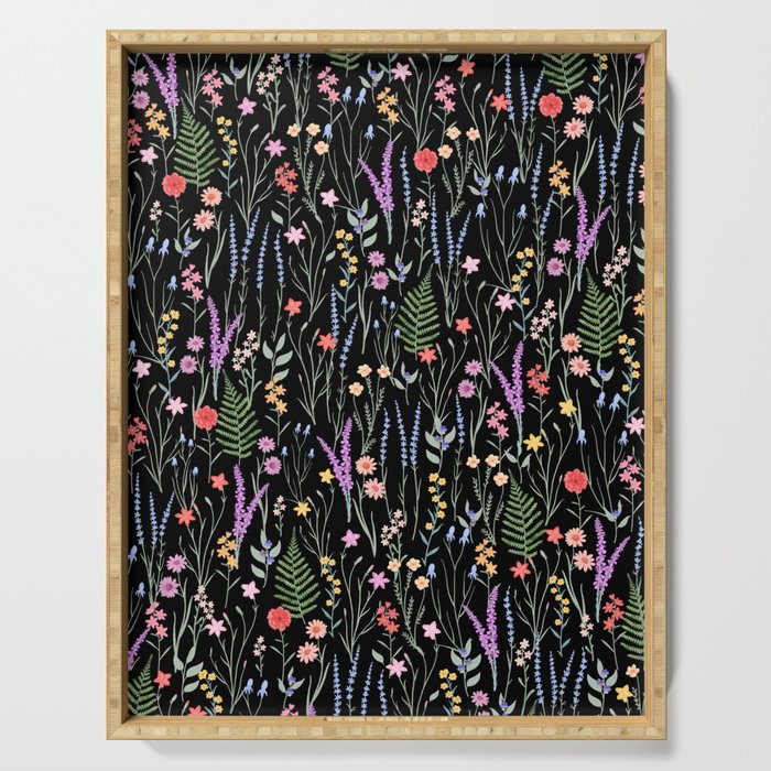 The meadows colorful floral pattern Serving Tray Gallery Image 1