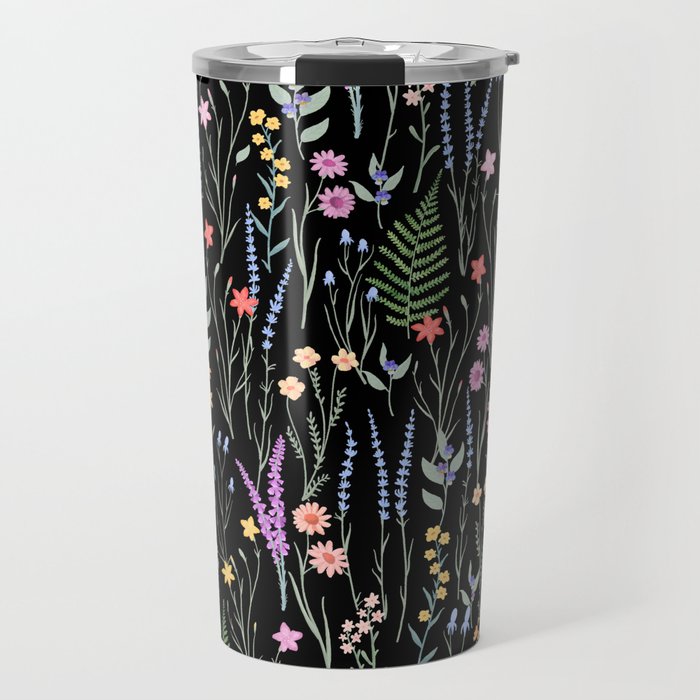 The meadows colorful floral pattern Travel Mug Gallery Image 1