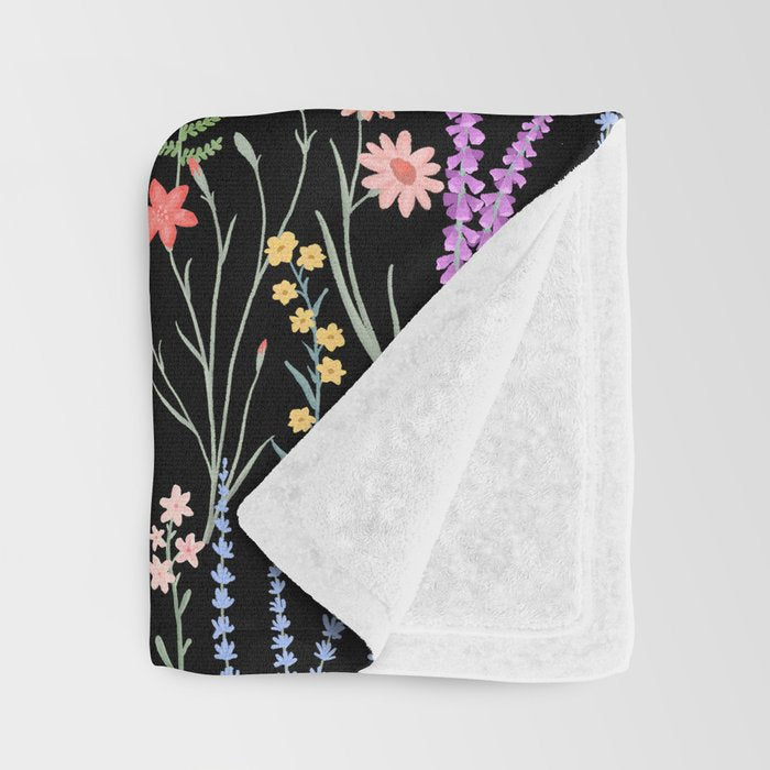 The meadows colorful floral pattern Throw Blanket Gallery Image 3