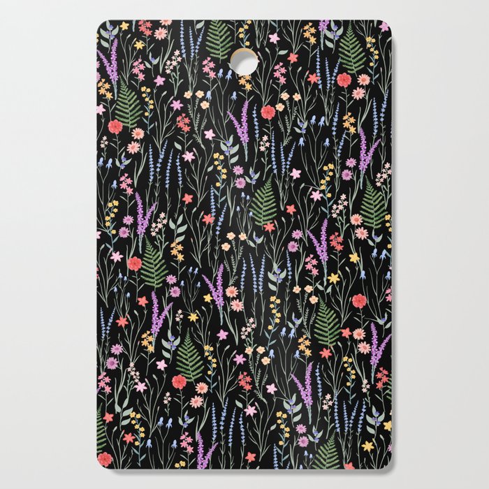 The meadows colorful floral pattern Cutting Board Gallery Image 1