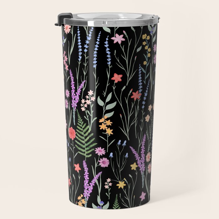 The meadows colorful floral pattern Travel Mug Gallery Image 3