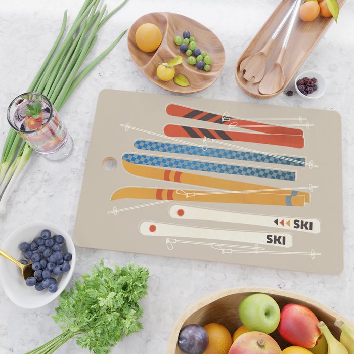 Ski Illustration Cutting Board Gallery Image 2