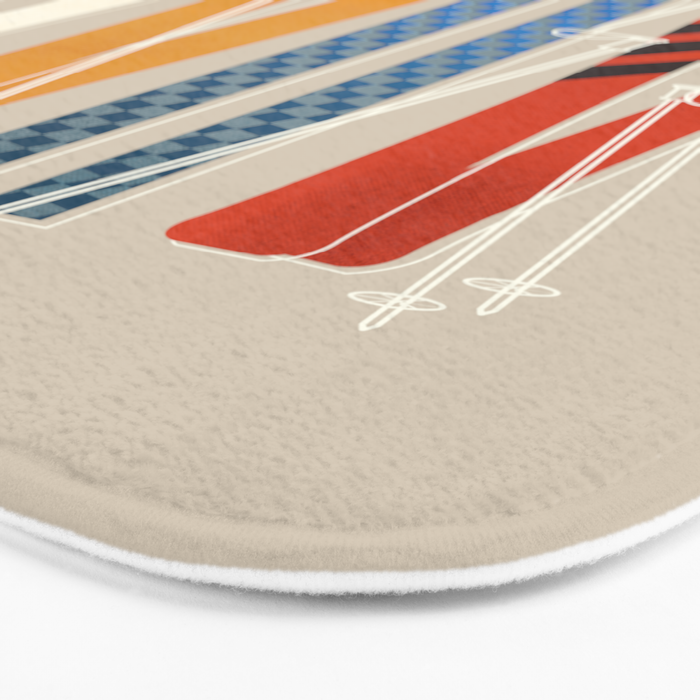 Ski Illustration Bath Mat Gallery Image 3