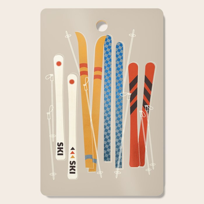 Ski Illustration Cutting Board Gallery Image 1