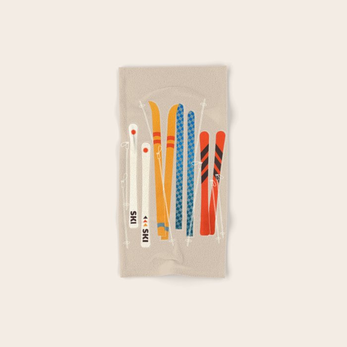 Ski Illustration Bath Towel Gallery Image 1