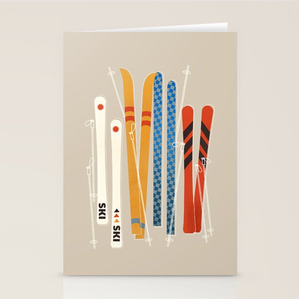 Ski Illustration Stationery Card Gallery Image 1