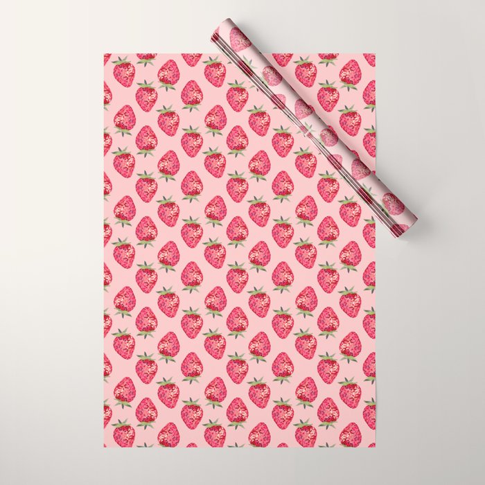 Disco Ball Strawberry Wrapping Paper Gallery Image 1