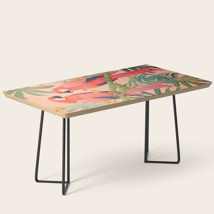 Pastel Parrot Pair Coffee Table Gallery Image 1