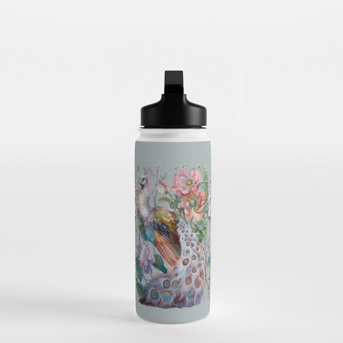 Floral Peacock Garden Water Bottle Gallery Image 3