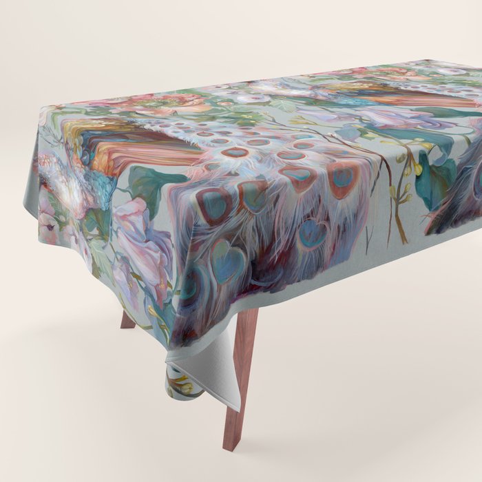 Floral Peacock Garden Tablecloth Gallery Image 1