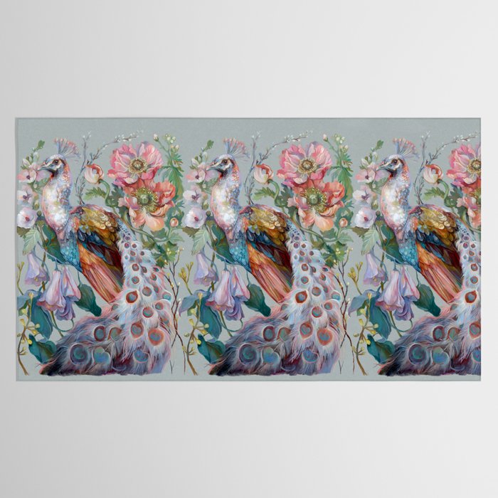 Floral Peacock Garden Tablecloth Gallery Image 2