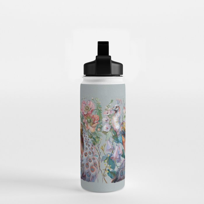 Floral Peacock Garden Water Bottle Gallery Image 2