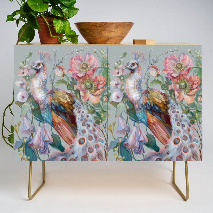 Floral Peacock Garden Credenza Gallery Image 1