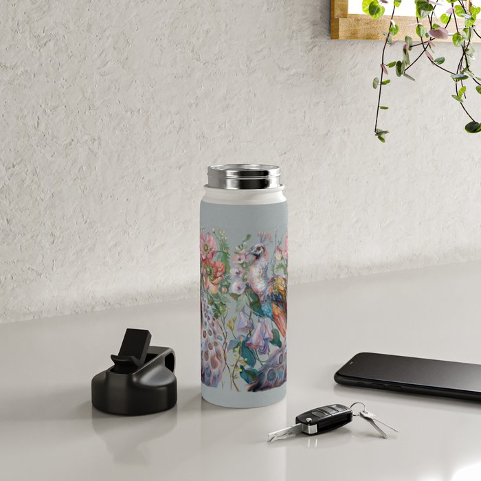 Floral Peacock Garden Water Bottle Gallery Image 4