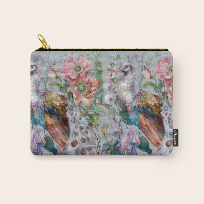 Floral Peacock Garden Carry All Pouch Gallery Image 1