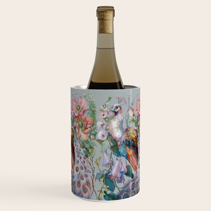 Floral Peacock Garden Wine Chiller Gallery Image 3