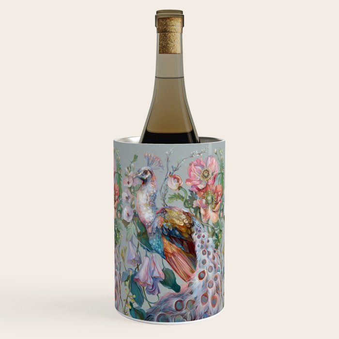 Floral Peacock Garden Wine Chiller Gallery Image 1