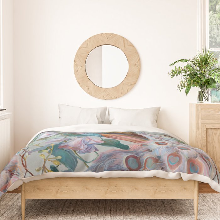 Floral Peacock Garden Duvet Cover Gallery Image 3