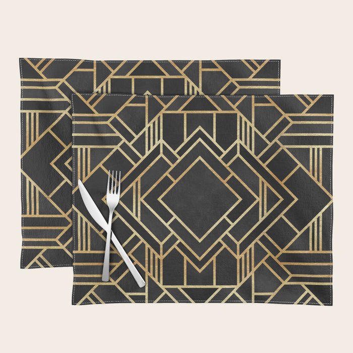 Art Deco Black Placemat Gallery Image 1