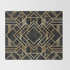 Art Deco Black Throw Blanket Gallery Image 2