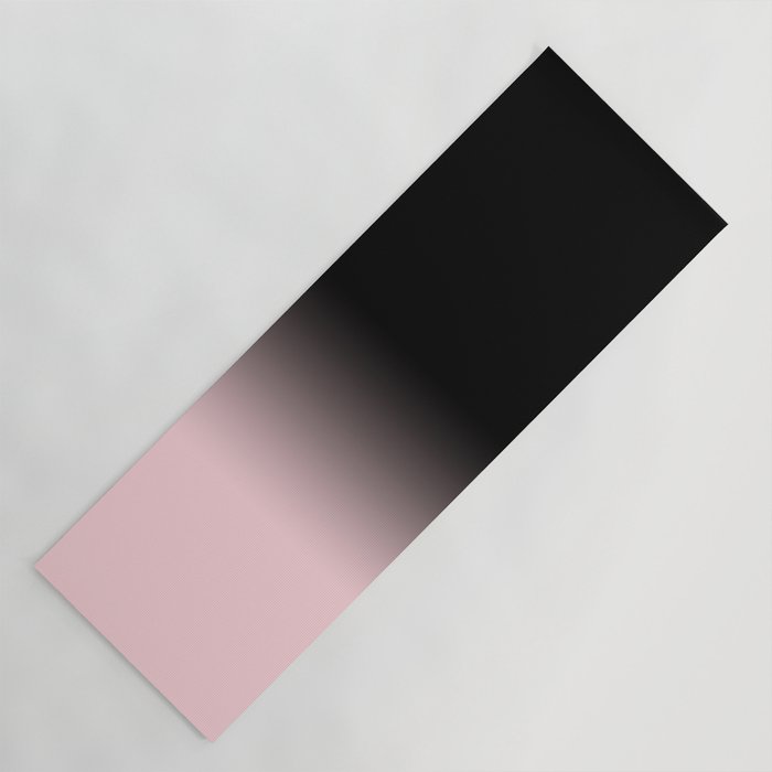Modern abstract elegant black blush pink gradient pattern Yoga Mat Gallery Image 1