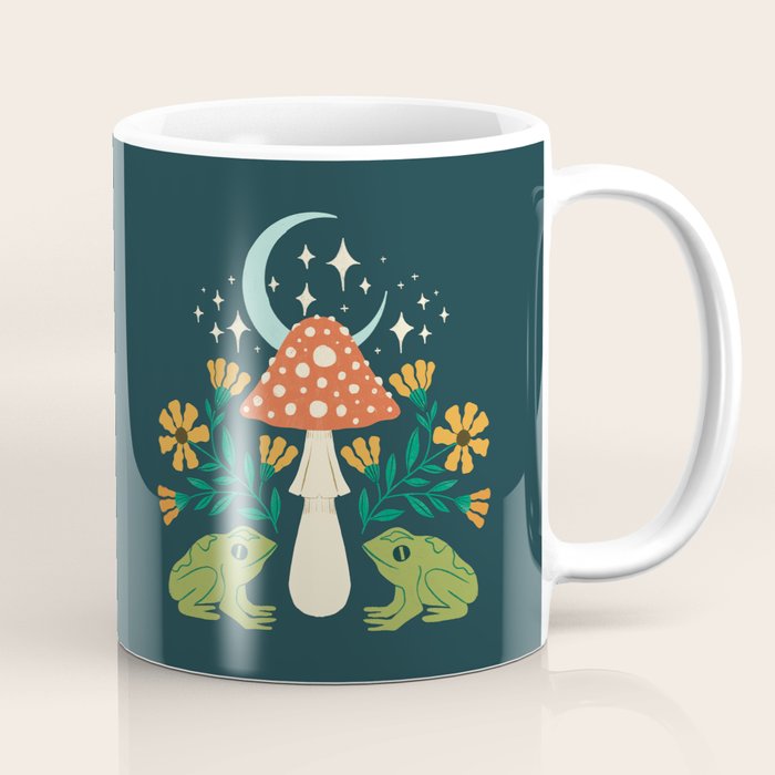 Moonlight Flower Frogs and Mushroom Coffee Mug Gallery Image 1