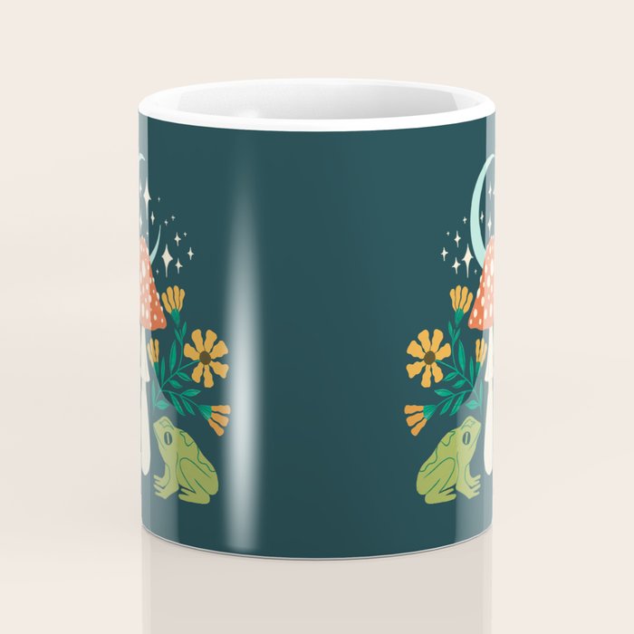 Moonlight Flower Frogs and Mushroom Coffee Mug Gallery Image 4