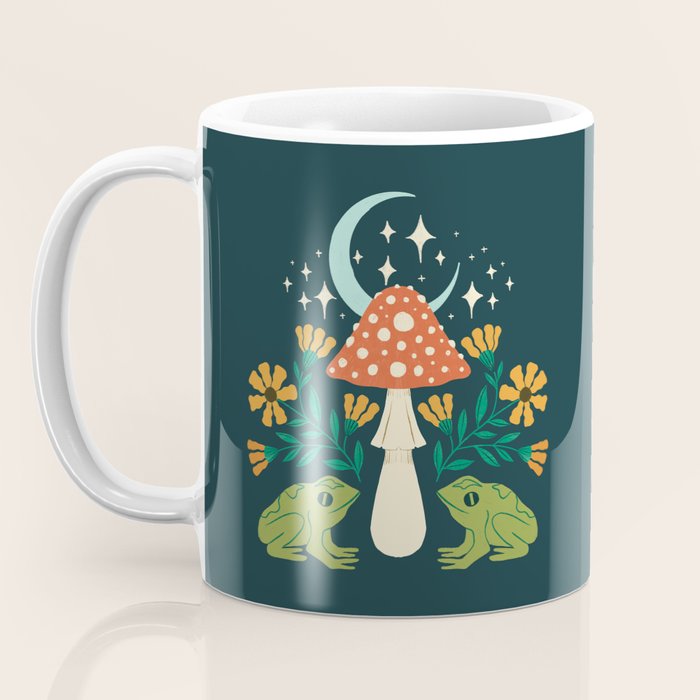 Moonlight Flower Frogs and Mushroom Coffee Mug Gallery Image 3