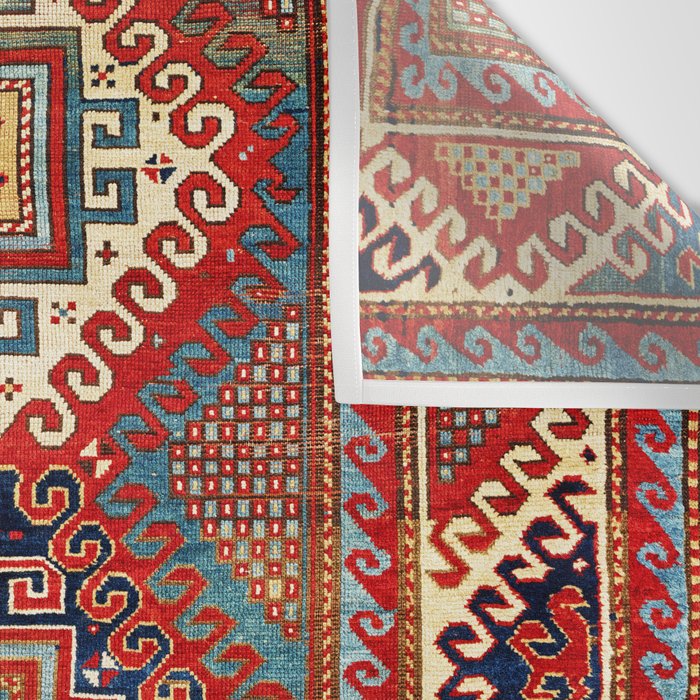 Borjalou Kazak Southwest Caucasus Antique Rug Print Wall Tapestry Gallery Image 3