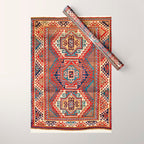 Borjalou Kazak Southwest Caucasus Antique Rug Print Wrapping Paper Gallery Image 1
