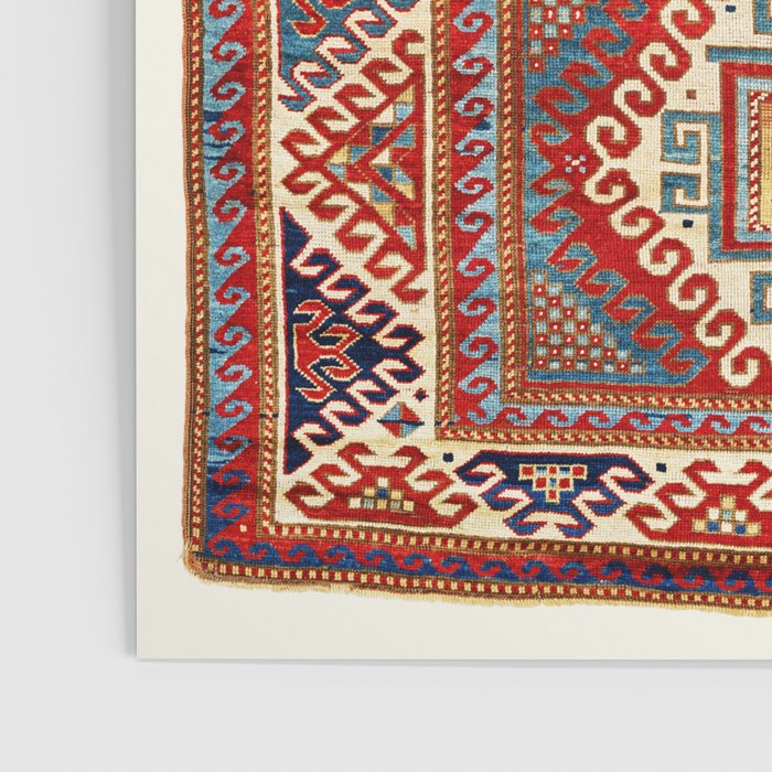 Borjalou Kazak Southwest Caucasus Antique Rug Print Poster Gallery Image 3