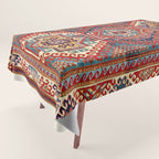 Borjalou Kazak Southwest Caucasus Antique Rug Print Tablecloth Gallery Image 1