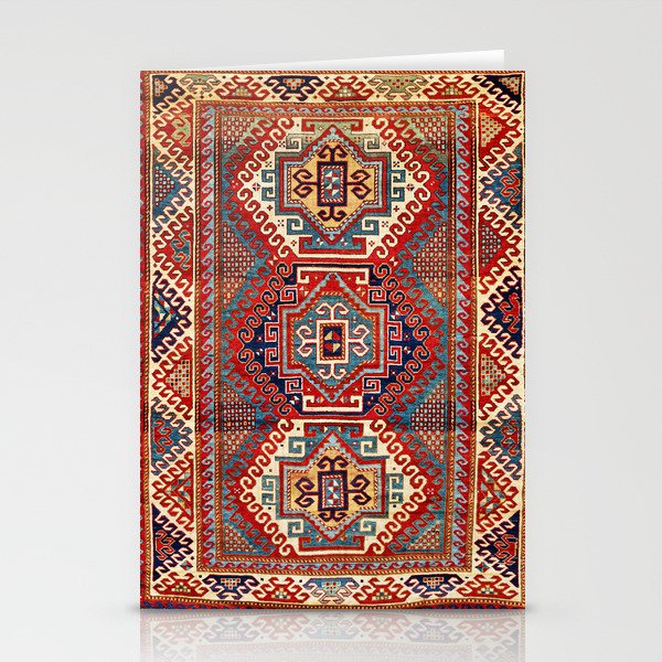 Borjalou Kazak Southwest Caucasus Antique Rug Print Stationery Card Gallery Image 1