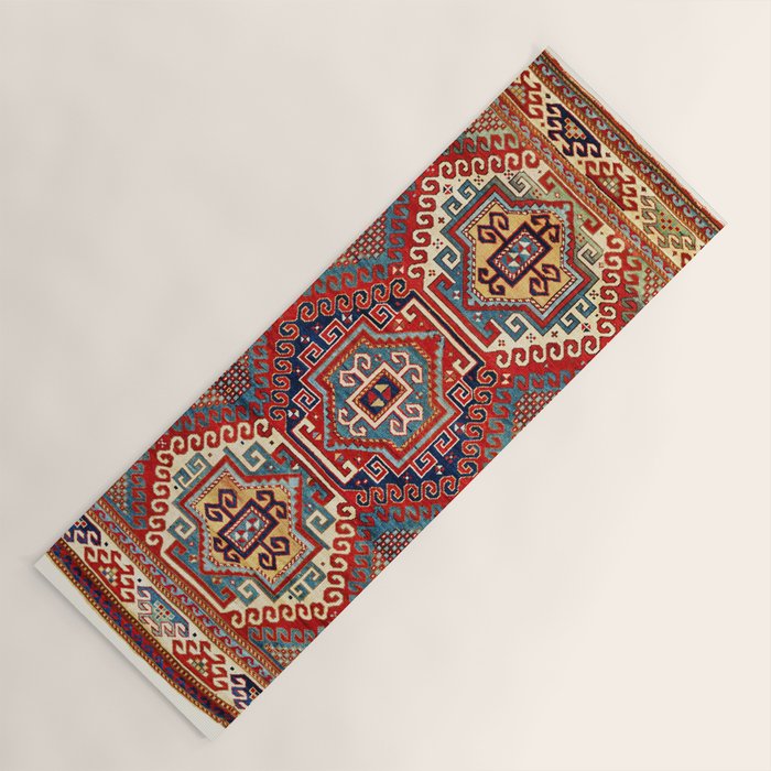 Borjalou Kazak Southwest Caucasus Antique Rug Print Yoga Mat Gallery Image 1