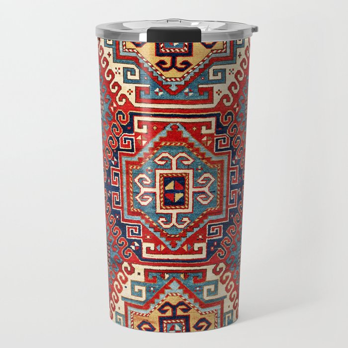 Borjalou Kazak Southwest Caucasus Antique Rug Print Travel Mug Gallery Image 1