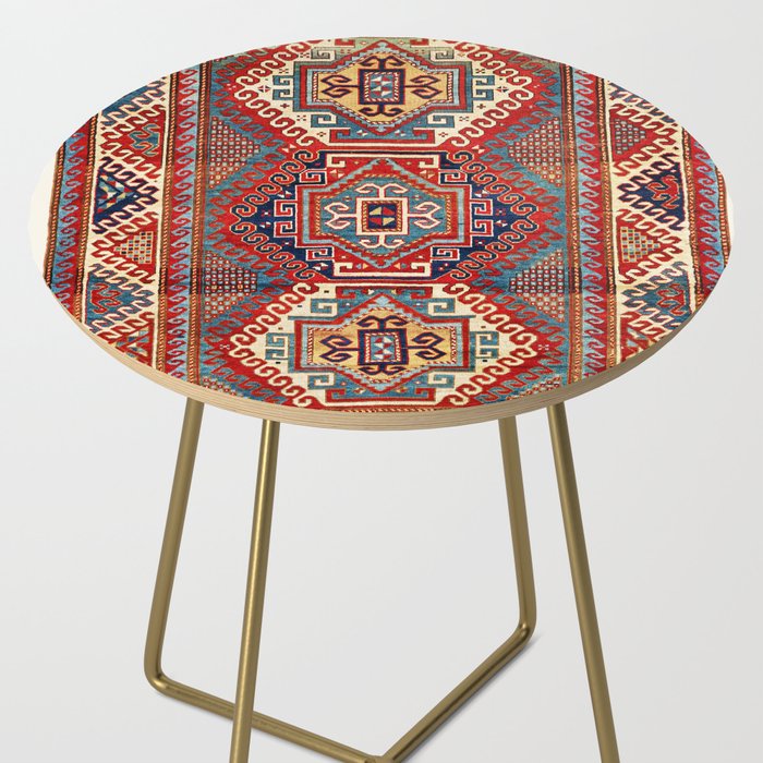 Borjalou Kazak Southwest Caucasus Antique Rug Print Side Table Gallery Image 2